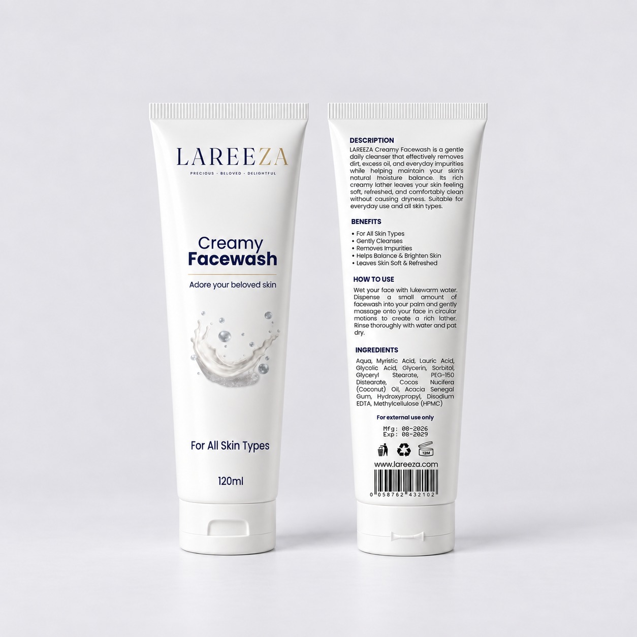 Lareeza Creamy Facewash 120ml