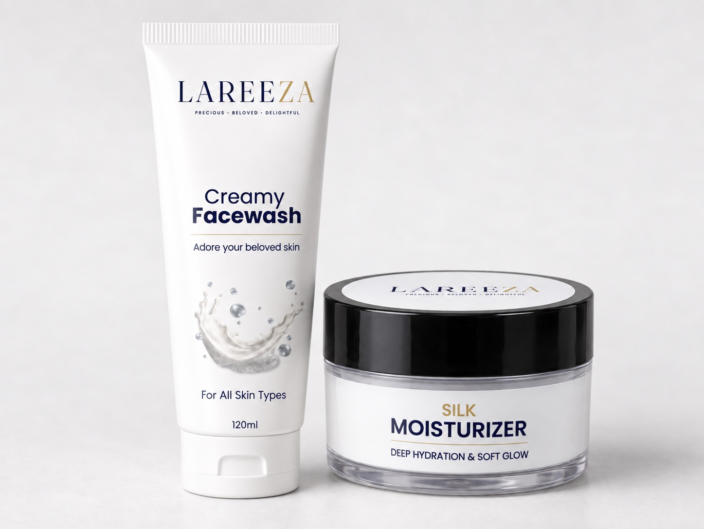 Lareeza skincare — Creamy Facewash and Silk Moisturizer